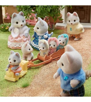 Figurine Sylvanian Families 5638 - gemenii cateluși Husky - Figurine
