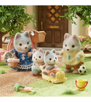 Figurine Sylvanian Families 5638 - gemenii cateluși Husky - Figurine