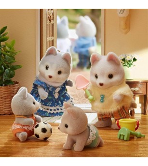 Figurine Sylvanian Families 5638 - gemenii cateluși Husky - Figurine