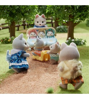 Figurine Sylvanian Families 5638 - gemenii cateluși Husky - Figurine