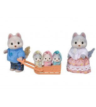 Figurine Sylvanian Families 5636 - Familia de căței Husky - Figurine