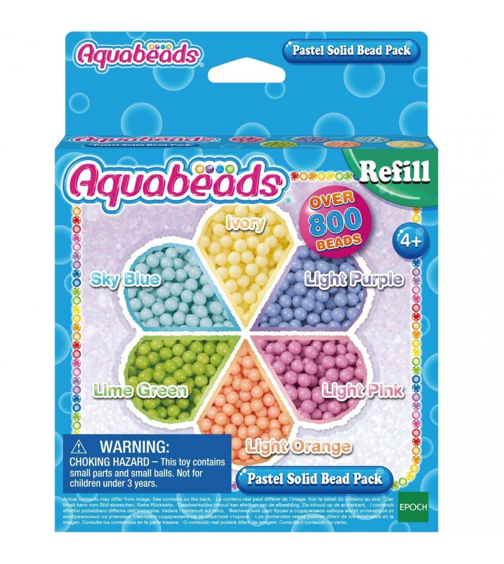Set mărgele Aquabeads - mărgele solide, culori pastel 800 bc - Seturi cu mărgele și brățări