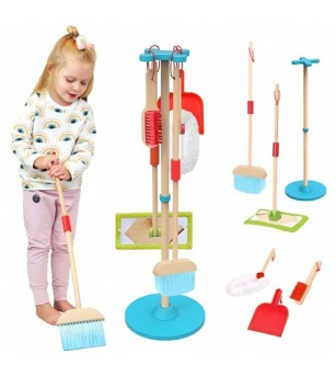 Set de Curatenie din lemn pentru copii - 6 piese - Seturi de menaj si bricolaj copii Set de Curatenie din lemn pentru copii - 6 piese - Seturi de menaj si bricolaj copii