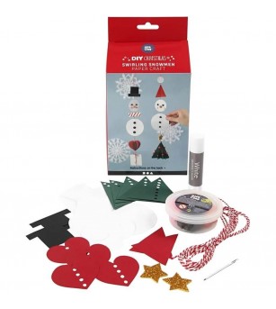 Kit DIY Ornamente pentru bradut - Oameni de Zăpadă din carton - Seturi Crăciun
