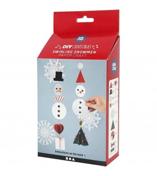 Kit DIY Ornamente pentru bradut - Oameni de Zăpadă din carton - Seturi Crăciun