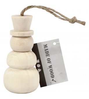 Ornament Crăciun din lemn, om de zăpadă 7,8 cm - Seturi Crăciun