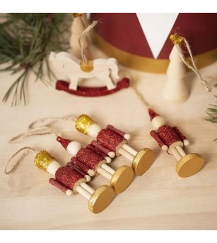Ornament Crăciun din lemn, Figurina lemn - spărgător de nuci 9 cm - Seturi Crăciun