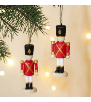 Ornament Crăciun din lemn, Figurina lemn - spărgător de nuci 9 cm - Seturi Crăciun