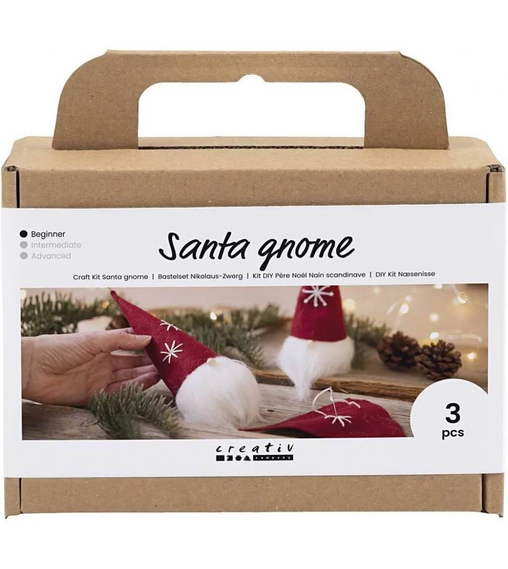 Kit DIY Ornamente - 3 gnomi de Crăciun pentru brad - Seturi Crăciun