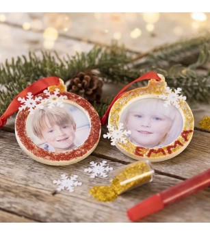 Kit DIY Ornamente - Globuri pentru brad rame foto - Seturi Crăciun