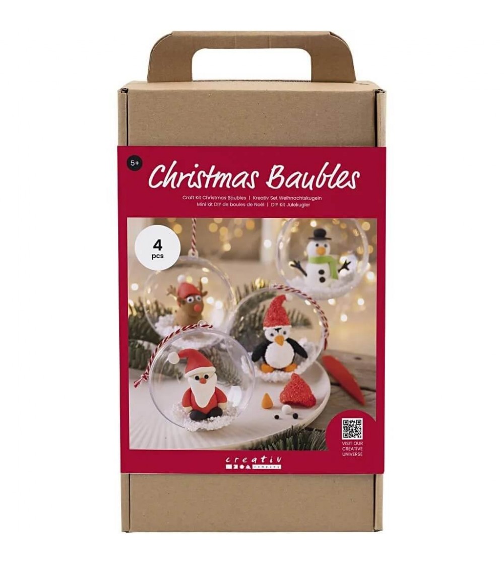 Set creativ cu plastilină Silk Clay și Foam Clay - 4 globuri de Crăciun - Seturi Crăciun