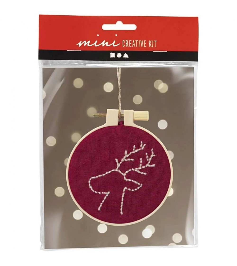 Mini Kit de broderie cu gherghef, Ren - Seturi Crăciun