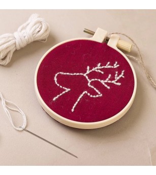 Mini Kit de broderie cu gherghef, Ren - Seturi Crăciun