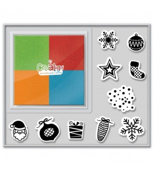 Set 20 ilustrații de Crăciun și 10 Ștampile - Seturi Crăciun