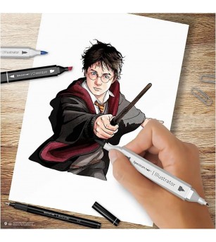 Kit ilustratii cu markere pe baza de alcool - Harry Potter - Carioci și creioane colorate