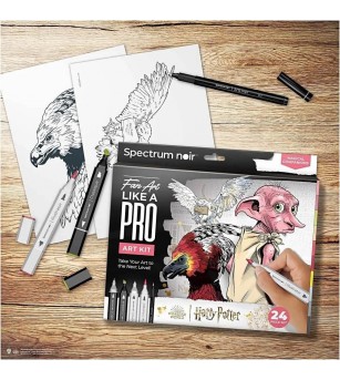 Kit ilustratii cu markere pe baza de alcool - Harry Potter creaturi magice - Carioci și creioane colorate
