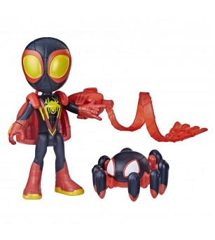 Spidey Prietenii Extraordinari, set figurina Miles Morales Spider Man 10cm si accesorii - Jucării cu supereroi