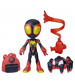 Spidey Prietenii Extraordinari, set figurina Miles Morales Spider Man 10cm si accesorii - Jucării cu supereroi