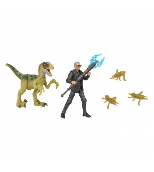 Set 2 figurine Jurassic World - Dr. Ian Malcolm si Velociraptor - Jucării cu dinozauri