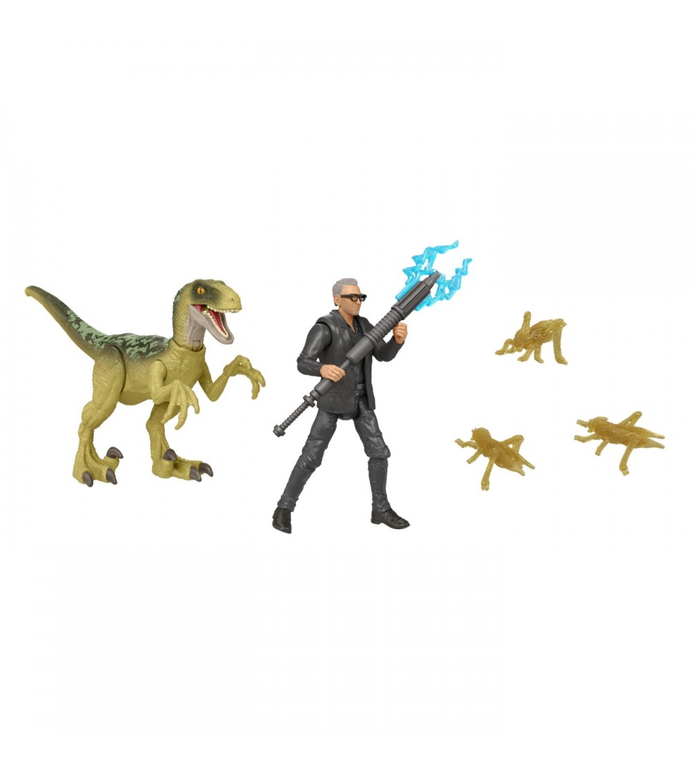 Set 2 figurine Jurassic World - Dr. Ian Malcolm si Velociraptor - Jucării cu dinozauri