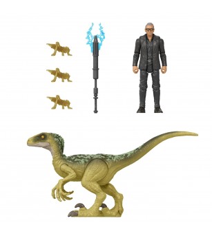 Set 2 figurine Jurassic World - Dr. Ian Malcolm si Velociraptor - Jucării cu dinozauri
