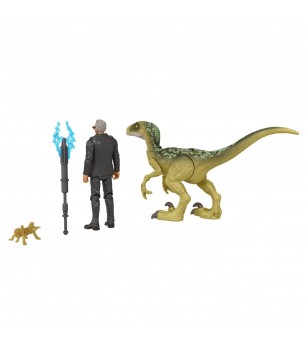 Set 2 figurine Jurassic World - Dr. Ian Malcolm si Velociraptor - Jucării cu dinozauri