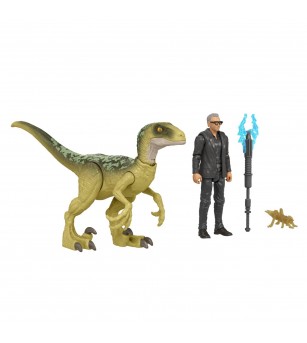 Set 2 figurine Jurassic World - Dr. Ian Malcolm si Velociraptor - Jucării cu dinozauri