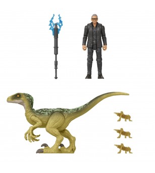 Set 2 figurine Jurassic World - Dr. Ian Malcolm si Velociraptor - Jucării cu dinozauri