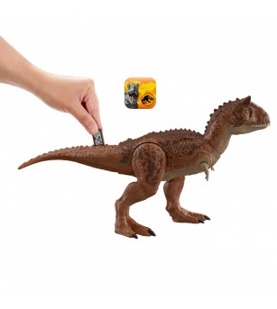 Figurina Jurassic World Epic Attack - Battle Chompin, Dinozaur Carnotaurus - Jucării cu dinozauri