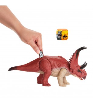 Figurina Jurassic World Dino Trackers - Wild Roar, Dinozaur Diabloceratops - Jucării cu dinozauri