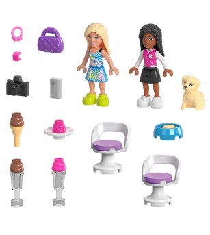Barbie Mega Bloks, set de joaca masina decapotabila si stand de inghetata - Jocuri construcție