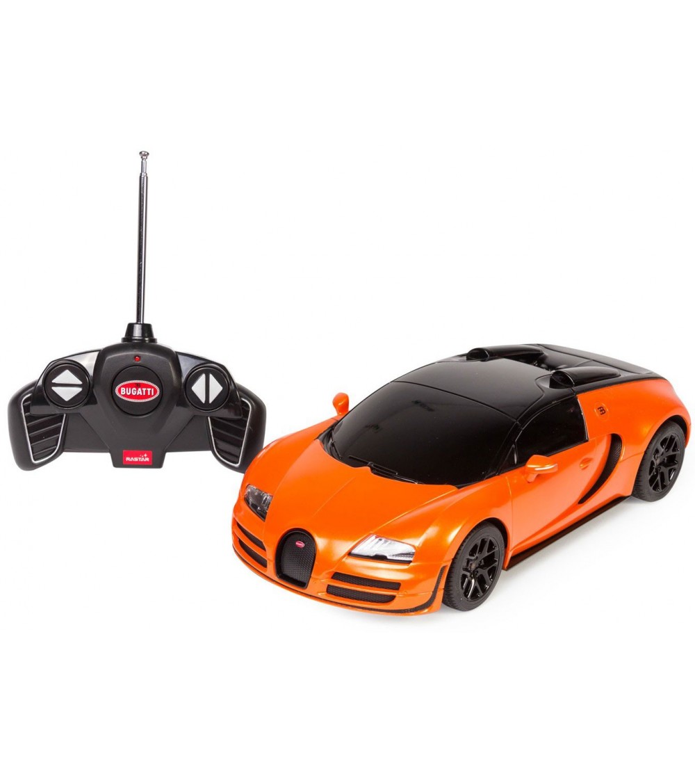 Masina cu telecomanda Bugatti Grand Sport Vitesse portocalie cu scara 1 la 18 - Mașinuțe cu telecomandă Masina cu telecomanda Bugatti Grand Sport Vitesse portocalie cu scara 1 la 18 - Mașinuțe cu telecomandă