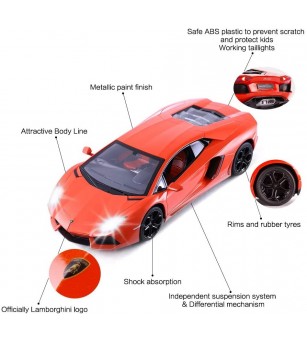 Masina cu telecomanda Lamborghini Aventador rosu cu scara 1 la 24 - Mașinuțe cu telecomandă Masina cu telecomanda Lamborghini Aventador rosu cu scara 1 la 24 - Mașinuțe cu telecomandă