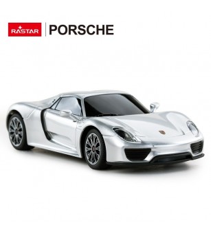 Masina cu telecomanda Porsche 918 Spyder argintiu cu scara 1 la 24 - Mașinuțe cu telecomandă Masina cu telecomanda Porsche 918 Spyder argintiu cu scara 1 la 24 - Mașinuțe cu telecomandă