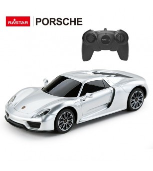 Masina cu telecomanda Porsche 918 Spyder argintiu cu scara 1 la 24 - Mașinuțe cu telecomandă Masina cu telecomanda Porsche 918 Spyder argintiu cu scara 1 la 24 - Mașinuțe cu telecomandă