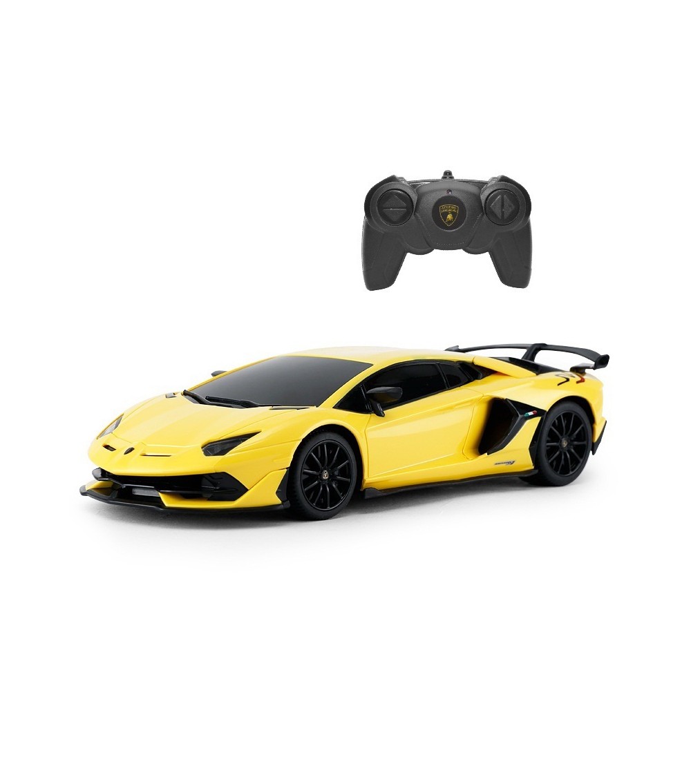 Masina cu telecomanda Lamborghini Aventador SVJ galben cu scara 1 la 24 - Mașinuțe cu telecomandă Masina cu telecomanda Lamborghini Aventador SVJ galben cu scara 1 la 24 - Mașinuțe cu telecomandă