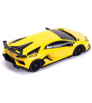 Masina cu telecomanda Lamborghini Aventador SVJ galben cu scara 1 la 24 - Mașinuțe cu telecomandă Masina cu telecomanda Lamborghini Aventador SVJ galben cu scara 1 la 24 - Mașinuțe cu telecomandă
