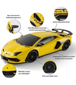 Masina cu telecomanda Lamborghini Aventador SVJ galben cu scara 1 la 24 - Mașinuțe cu telecomandă Masina cu telecomanda Lamborghini Aventador SVJ galben cu scara 1 la 24 - Mașinuțe cu telecomandă