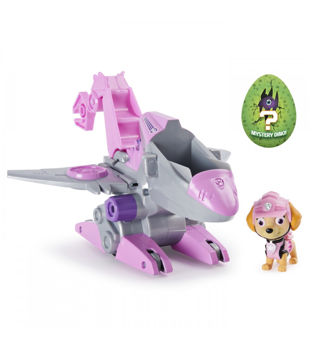 Patrula Catelusilor, set vehicul cu Catelusa Skye si figurina Dino surpriza - Jucării cu Patrula Cățelușilor