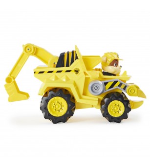 Patrula Catelusilor, set vehicul cu Catelus Rubble si figurina Dino surpriza - Jucării cu Patrula Cățelușilor