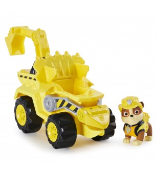 Patrula Catelusilor, set vehicul cu Catelus Rubble si figurina Dino surpriza - Jucării cu Patrula Cățelușilor