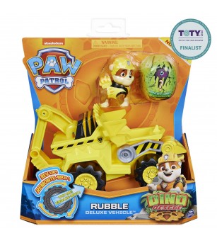 Patrula Catelusilor, set vehicul cu Catelus Rubble si figurina Dino surpriza - Jucării cu Patrula Cățelușilor