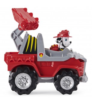 Patrula Catelusilor, set vehicul cu Catelus Marshall si figurina Dino surpriza - Jucării cu Patrula Cățelușilor