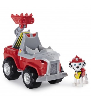 Patrula Catelusilor, set vehicul cu Catelus Marshall si figurina Dino surpriza - Jucării cu Patrula Cățelușilor