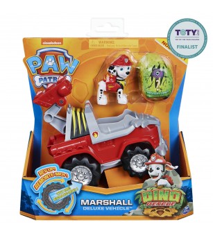 Patrula Catelusilor, set vehicul cu Catelus Marshall si figurina Dino surpriza - Jucării cu Patrula Cățelușilor