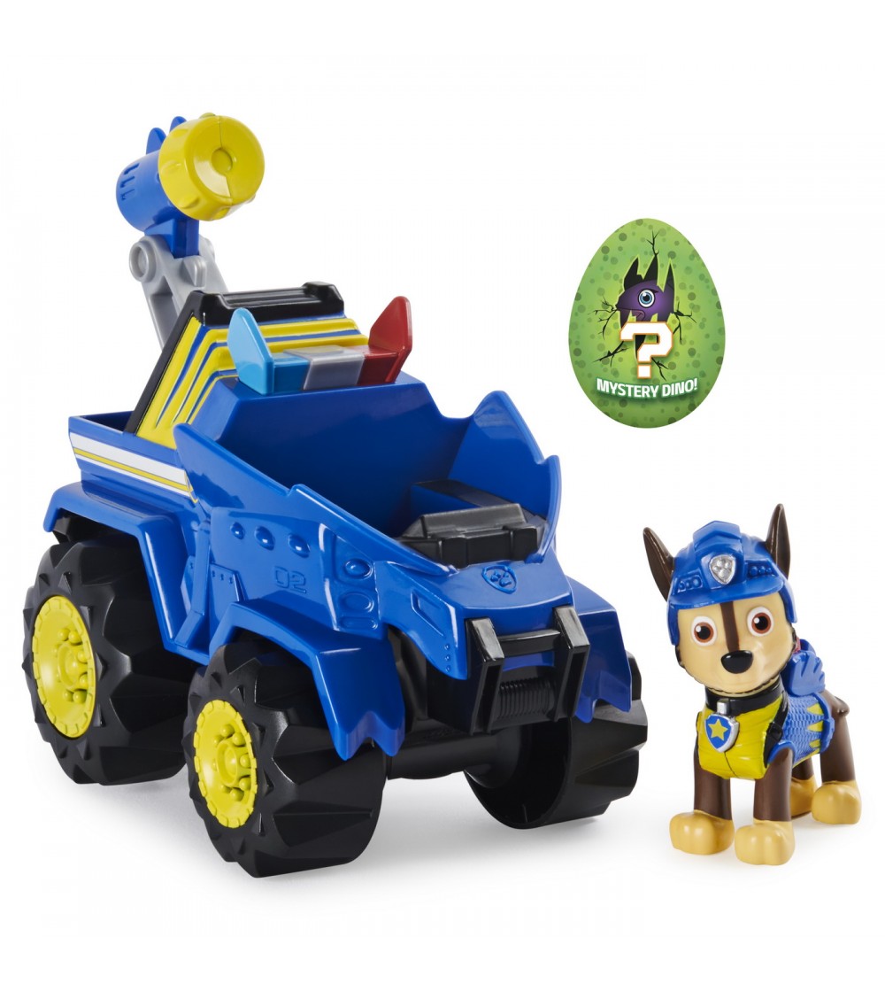 Patrula Catelusilor, set Vehicul cu Catelus Chase si figurina Dino surpriza - Jucării cu Patrula Cățelușilor