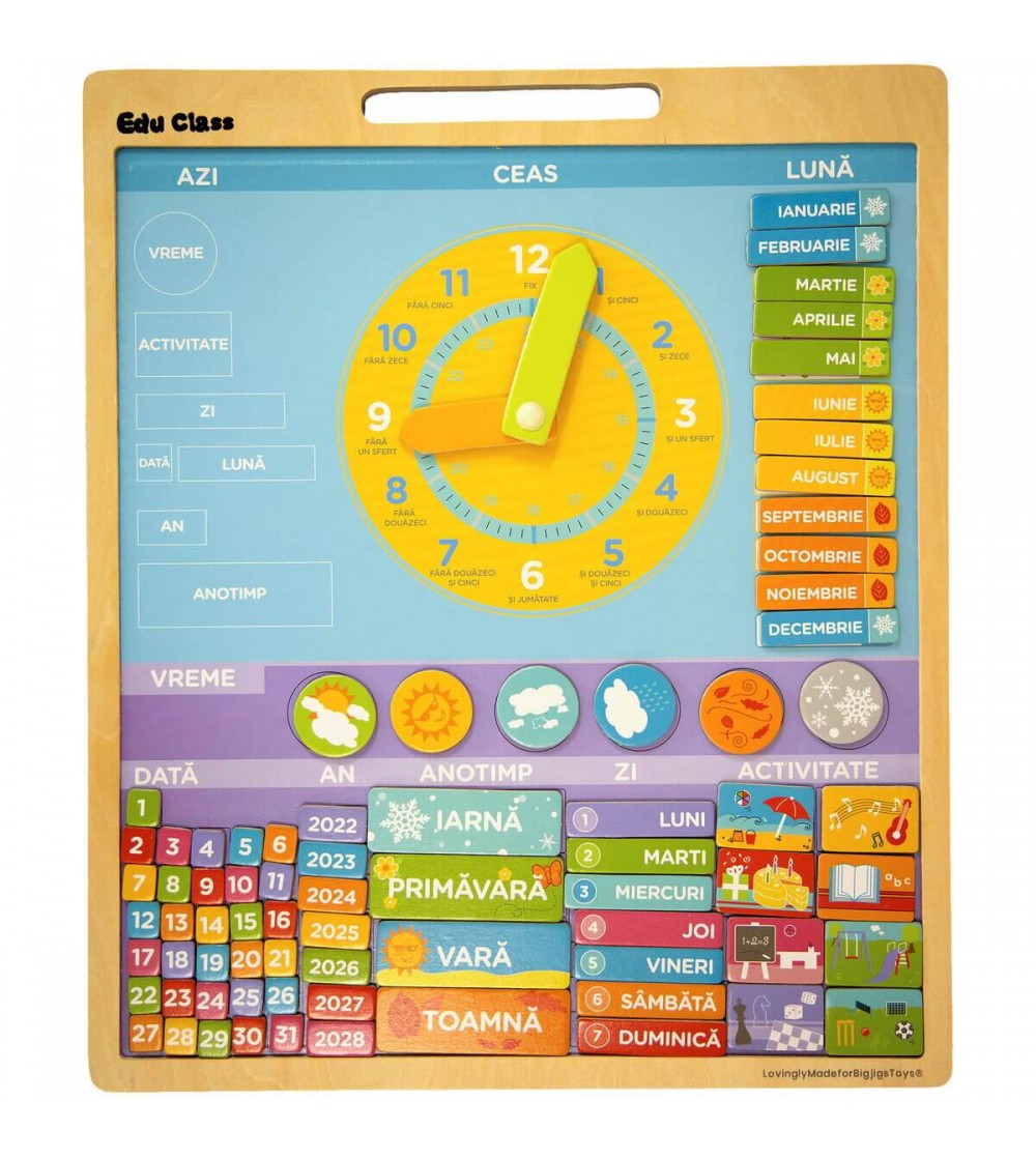 Calendar magnetic vremea - limba romana - BigJigs - Ceas și calendar