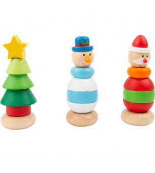Jucarie de stivuire din lemn Legler Small Foot, Crăciun - Jucării de lemn si Montessori