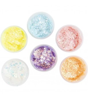 Set Glitter Clay, 6 culori pastel - Seturi cu plastilină