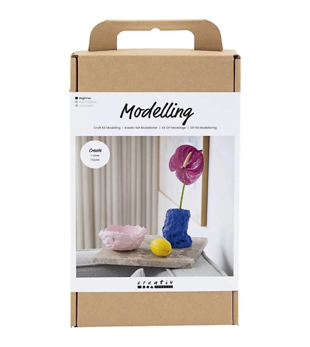 Set creativ de modelare din papier mache, vază și bol - Seturi cu plastilină și modelare